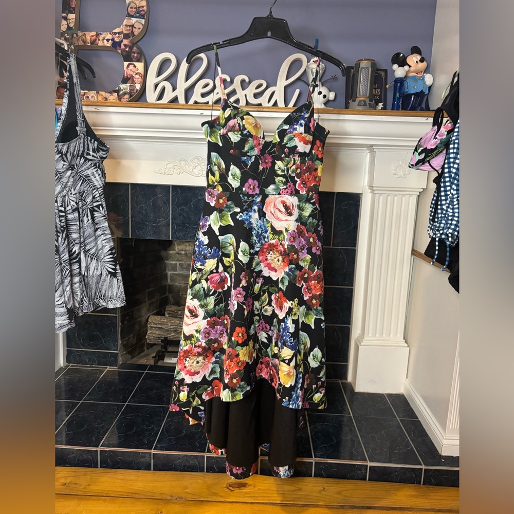 Aiden Mattox Floral Sleeveless Dress